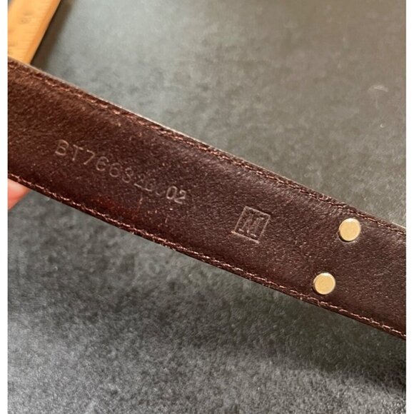 Fossil Brown Leather Belt Western Silver Tone Buckle & Conchos Womens Medium - Picture 7 of 7